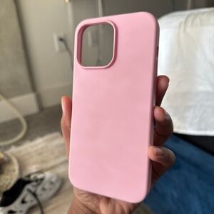 Pink Silicone 15 pro max case
